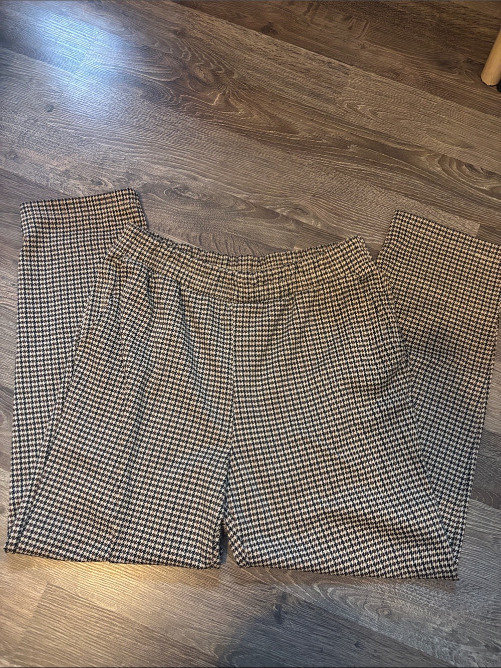 a new day Houndstooth Cropped Pull-On Pants - Brown, Black & Cream